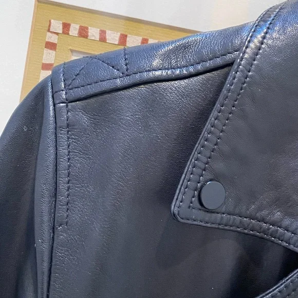 All Saints Dalby Leather Biker Jacket - Picture 7 of 14